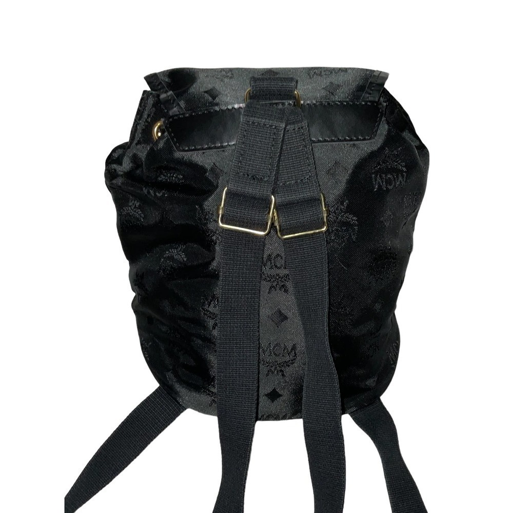 MCM Logo Nylon Small Black Backpack - Picture 3 of 15